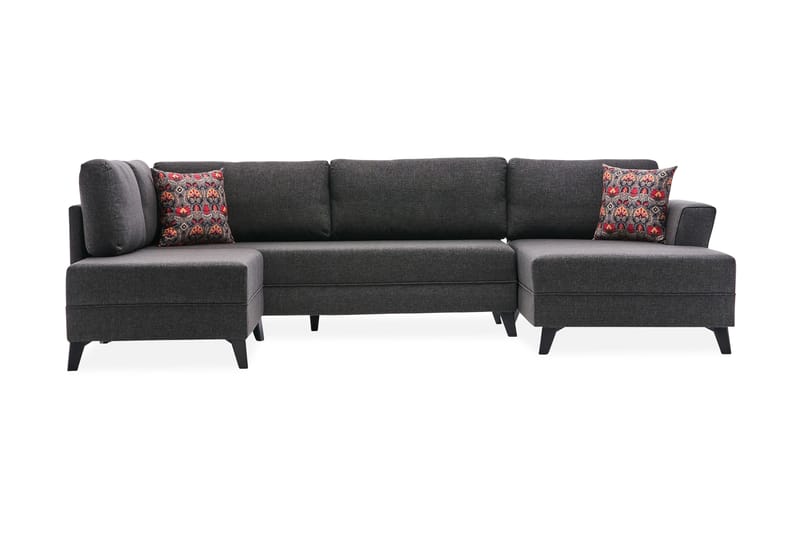 Efsunlu U-Sovesofa - Antrasitt/Svart - Møbler - Sofaer - Sovesofaer