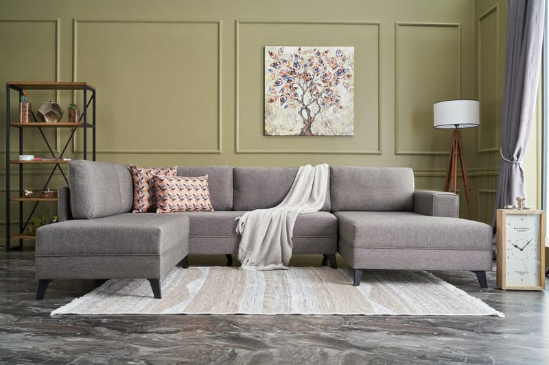 Efsunlu U-Sovesofa - Brun/Svart - Møbler - Sofaer - Sovesofaer