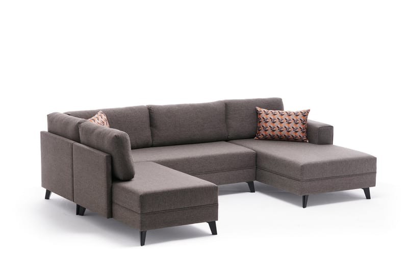 Efsunlu U-Sovesofa - Brun/Svart - Møbler - Sofaer - Sovesofaer