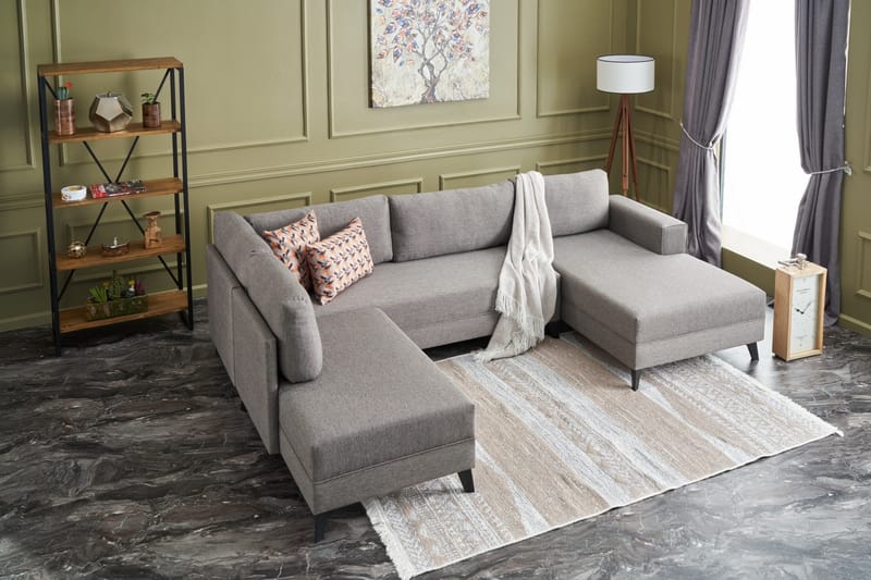 Efsunlu U-Sovesofa - Brun/Svart - Møbler - Sofaer - Sovesofaer