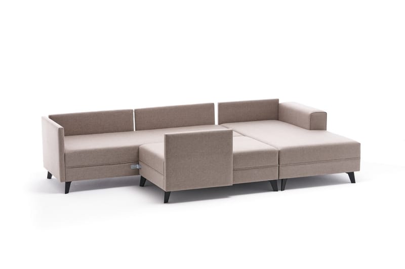 Efsunlu U-Sovesofa - Kremhvit/Svart - Møbler - Sofaer - Sovesofaer