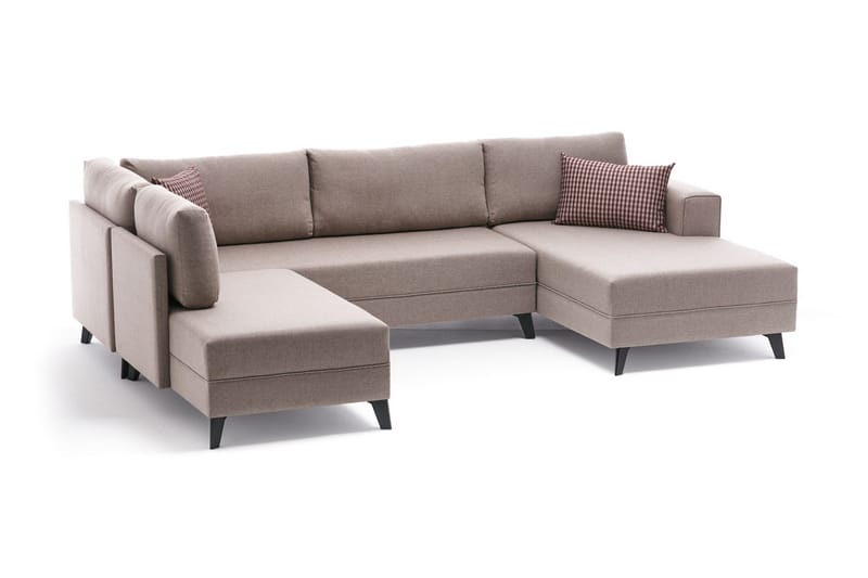 Efsunlu U-Sovesofa - Kremhvit/Svart - Sovesofaer - Sovesofa divan