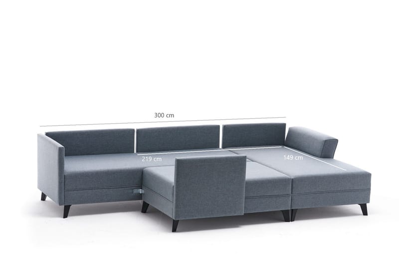 Efsunlu U-Sovesofa - Kremhvit/Svart - Møbler - Sofaer - Sovesofaer