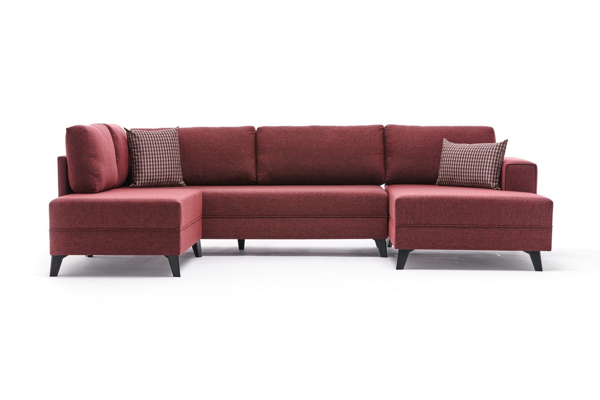 Efsunlu U-Sovesofa - Rød/Svart - Møbler - Sofaer - Sovesofaer