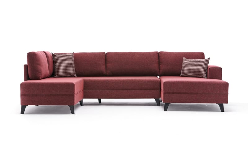 Efsunlu U-Sovesofa - Rød/Svart - Møbler - Sofaer - Sovesofaer