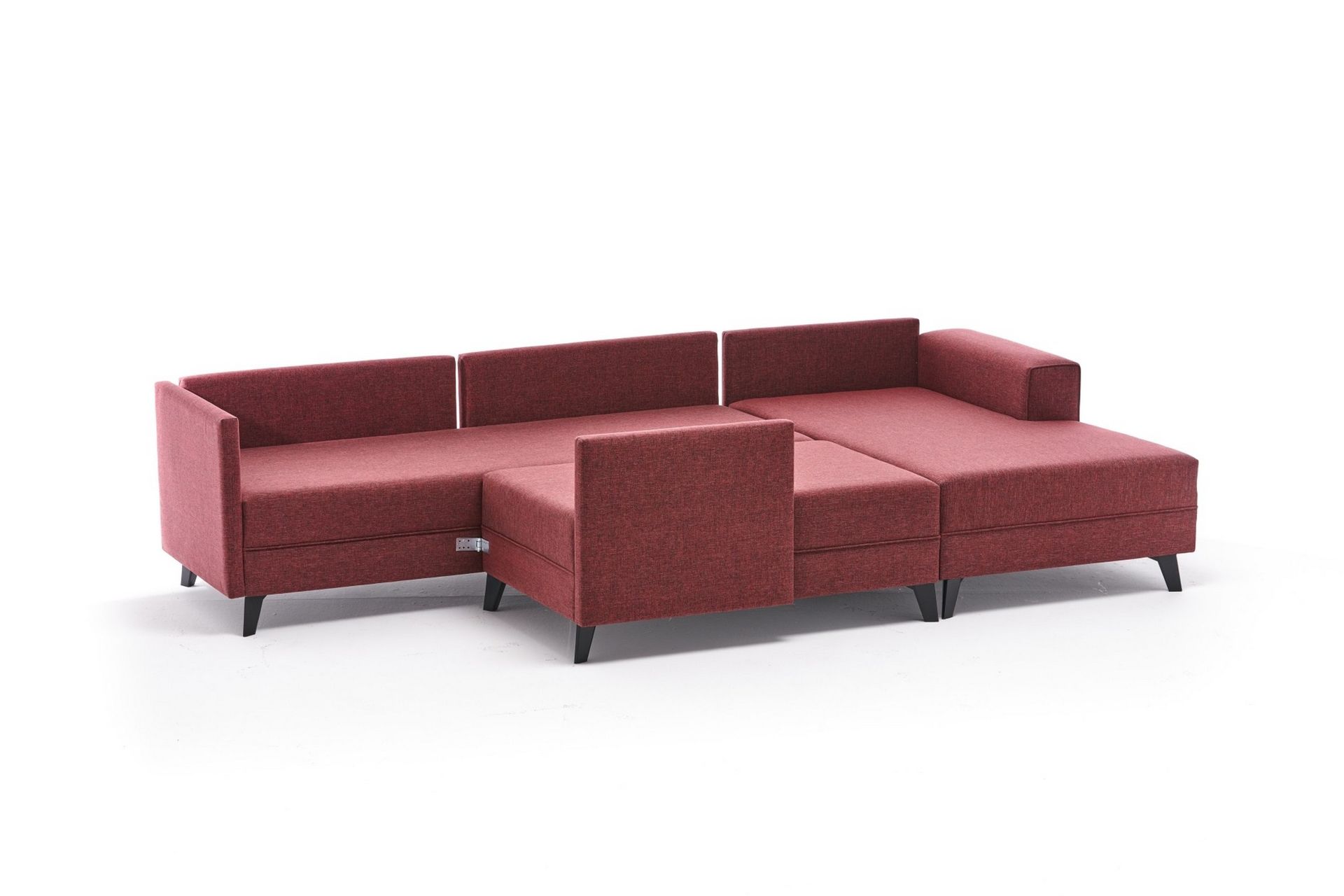 Efsunlu U-Sovesofa - Rød/Svart - Møbler - Sofaer - Sovesofaer