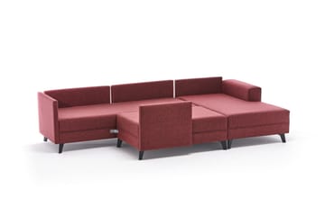 Efsunlu U-Sovesofa - Rød/Svart - Møbler - Sofaer - Sovesofaer