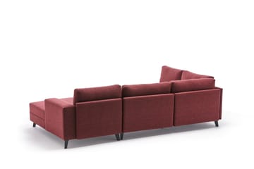 Efsunlu U-Sovesofa - Rød/Svart - Møbler - Sofaer - Sovesofaer