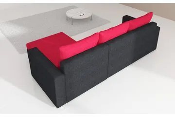 Eguino 3-seter Venstre Hjørnesovesofa 125x195 cm med Oppbevaring i Stoff - Mellomgrå - Møbler - Sofaer - Sovesofaer