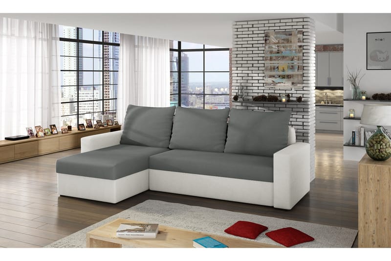Eguino Sovesofa - Grå/Hvit - Møbler - Sofaer - Sovesofaer