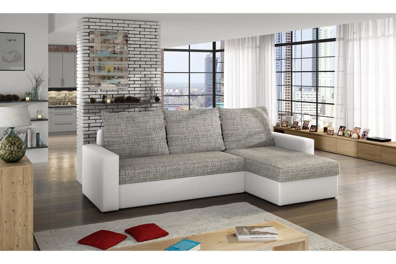 Eguino Sovesofa - Grå/Hvit - Møbler - Sofaer - Sovesofaer
