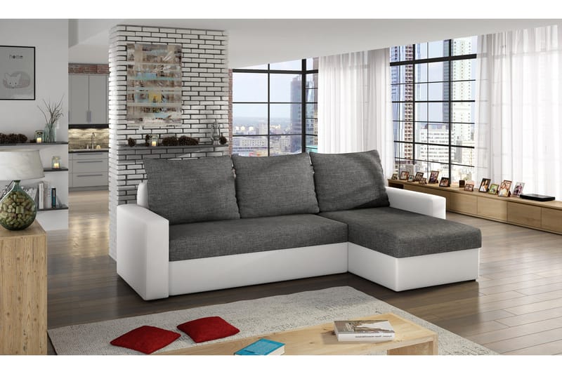 Eguino Sovesofa - Grå/Hvit - Møbler - Sofaer - Sovesofaer
