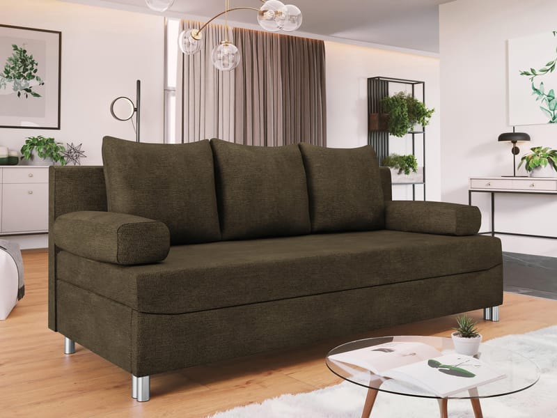 Eifion 3-seters sovesofa - mørkebrun - Møbler - Sofaer - Sovesofaer