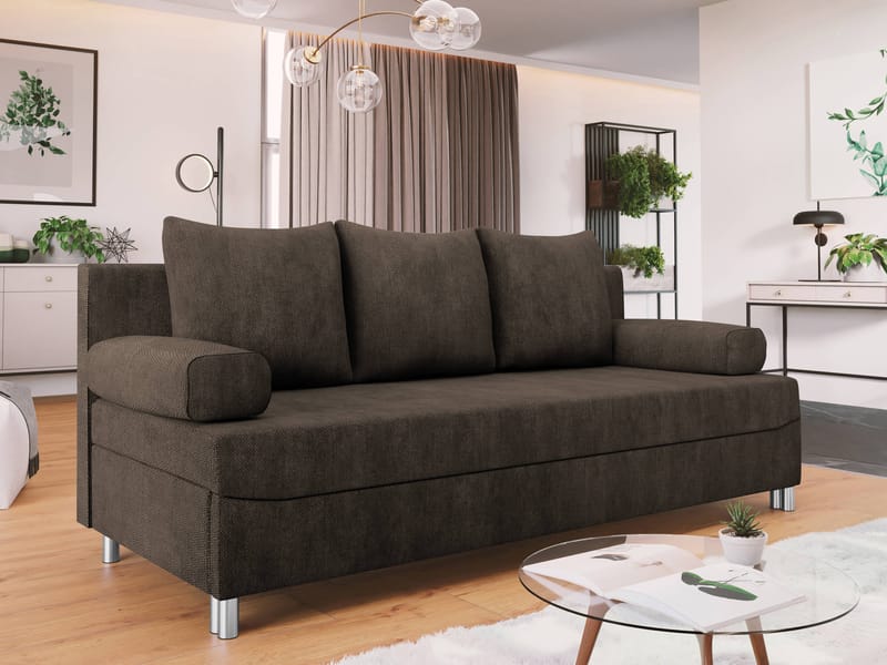 Eifion 3-seters sovesofa - mørkebrun - Møbler - Sofaer - Sovesofaer