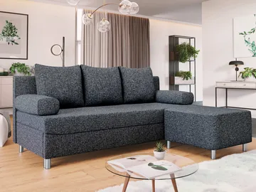 Eifion 3-seters sovesofa med sjeselong, høyrevendt - grå - Møbler - Sofaer - Sovesofaer