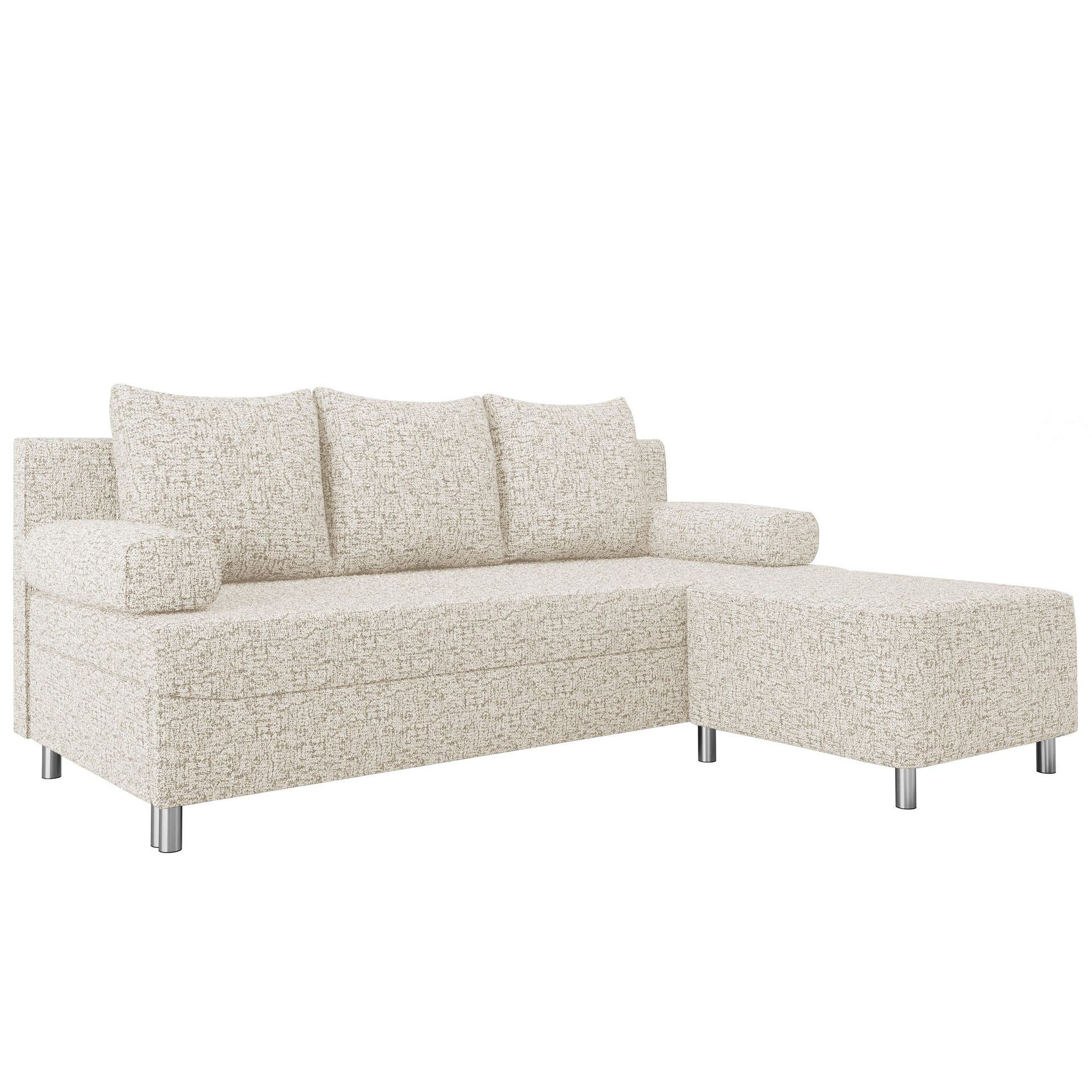 Eifion 3-seters sovesofa med sjeselong, høyrevendt - lys beige