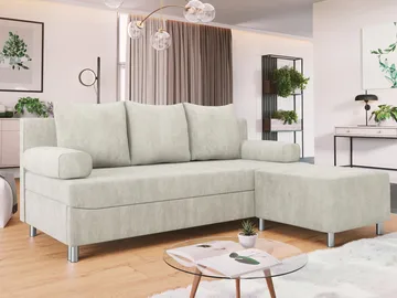 Eifion 3-seters sovesofa med sjeselong, høyrevendt - lys beige - Møbler - Sofaer - Sovesofaer