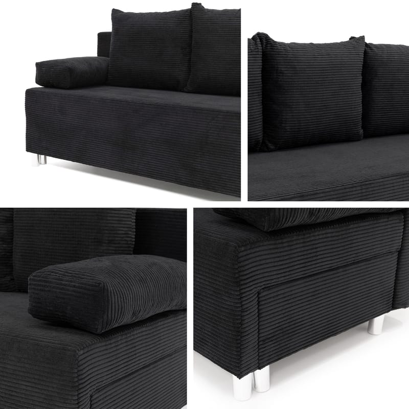 Eifion 3-seters sovesofa - svart - Møbler - Sofaer - Sovesofaer