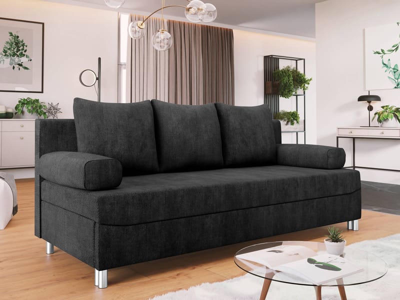 Eifion 3-seters sovesofa - svart - Møbler - Sofaer - Sovesofaer