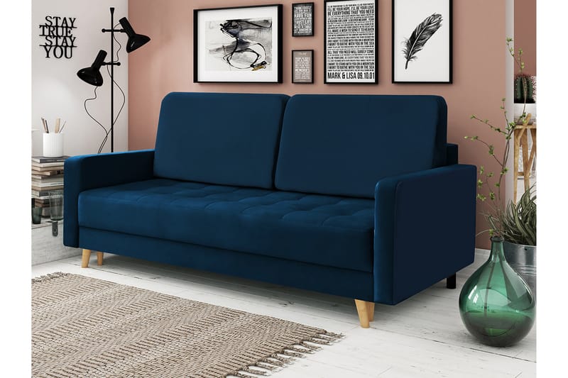 Eirado 3-seters Sovesofa - Blå - Møbler - Sofaer - Sovesofaer