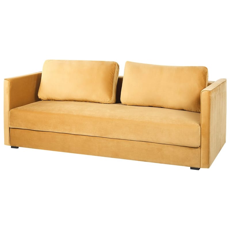 Eksjo 3-seters Sovesofa 146x203 cm med Oppbevaring i Fløyel - Gul - Møbler - Sofaer - Sovesofaer