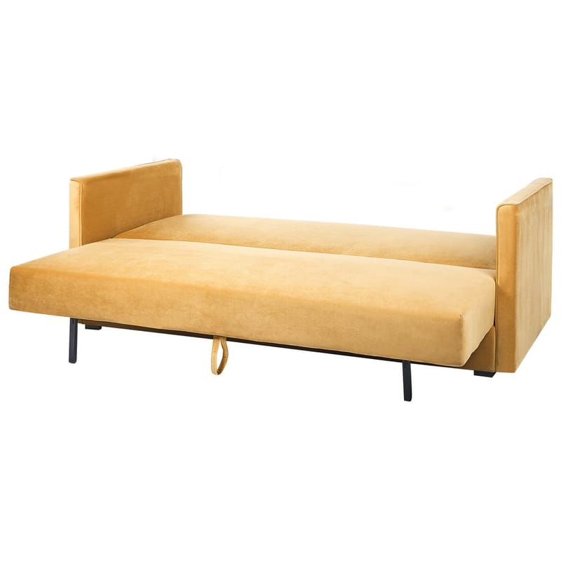 Eksjo 3-seters Sovesofa 146x203 cm med Oppbevaring i Fløyel - Gul - Møbler - Sofaer - Sovesofaer