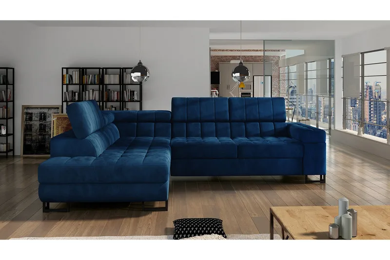 Elkind Hjørnesofa Venstre - Mørkeblå - Møbler - Sofaer - Sovesofaer