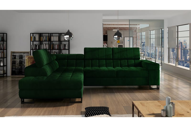 Elkind Hjørnesofa Venstre - Mørkegrønn - Møbler - Sofaer - Sovesofaer