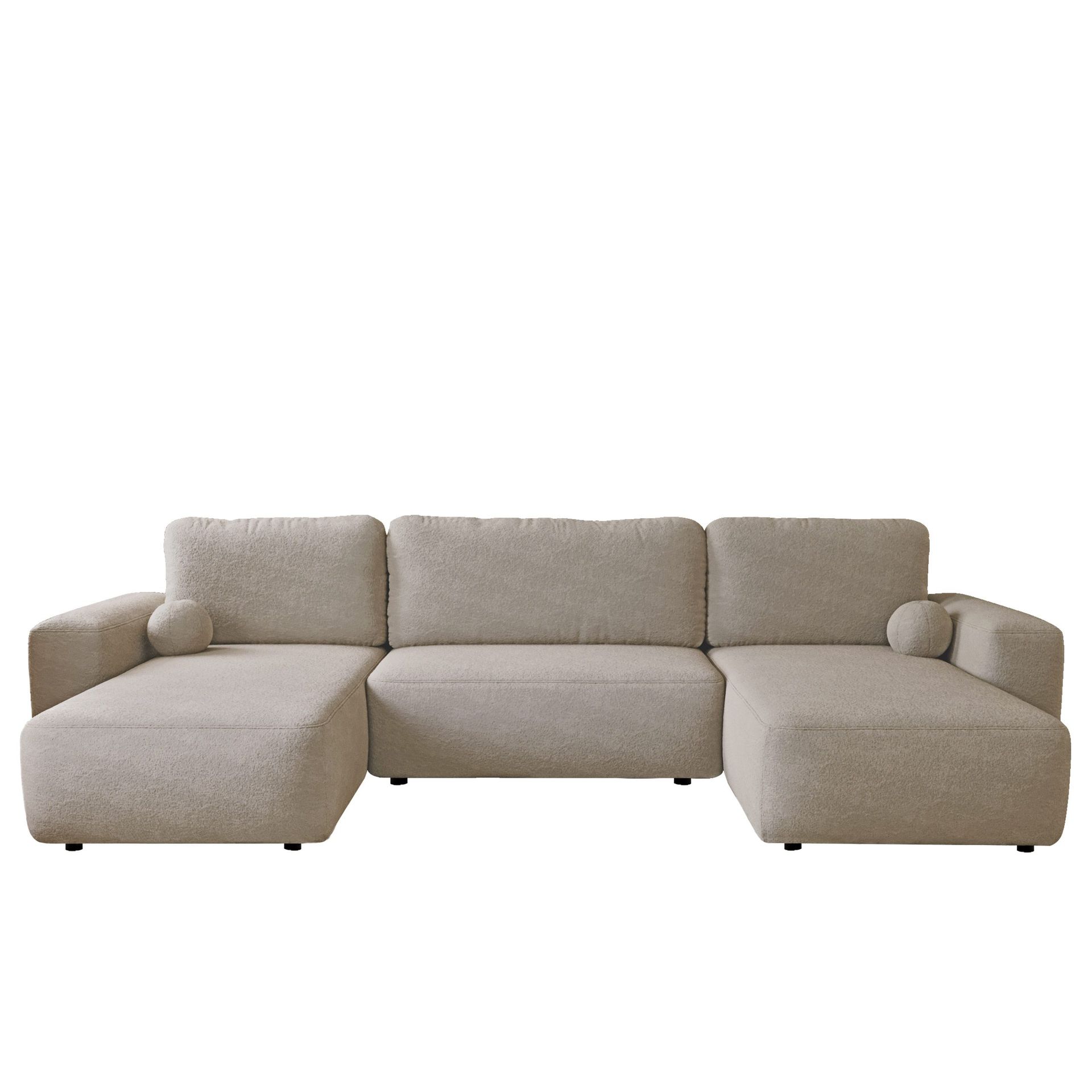 Elvior 5-seters U-formet sovesofa med dobbeltdivan - beige