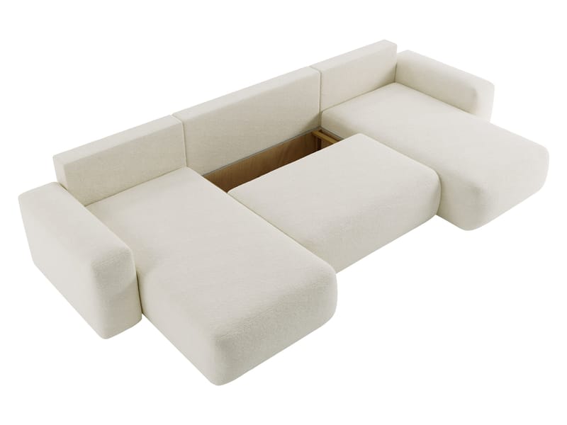 Elvior 5-seters U-formet sovesofa med dobbeltdivan - beige - Møbler - Sofaer - Sovesofaer