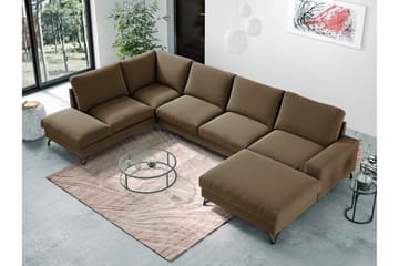 Emet Sovesofa med Divan og Sjeselong 5-seter - Beige - Møbler - Sofaer - Sovesofaer