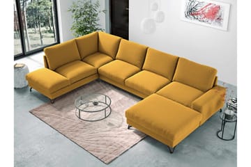 Emet Sovesofa med Divan og Sjeselong 5-seter - Brun - Møbler - Sofaer - Sovesofaer