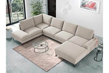 Emet Sovesofa med Divan og Sjeselong 5-seter - Gul - Møbler - Sofaer - Sovesofaer