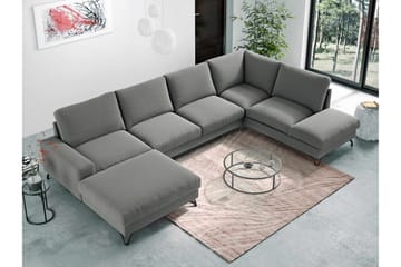 Emet Sovesofa med Divan og Sjeselong 5-seter - Hvit - Møbler - Sofaer - Sovesofaer