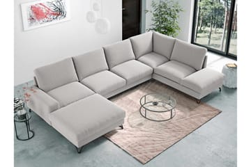 Emet Sovesofa med Divan og Sjeselong 5-seter - Hvit - Møbler - Sofaer - Sovesofaer