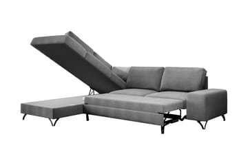 Emet Sovesofa med Sjeselong 4-seter - Grå - Møbler - Sofaer - Sovesofaer
