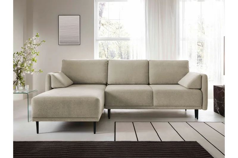 Enaya Sovesofa Med 3-Seters Divan - Beige - Møbler - Sofaer - Sovesofaer