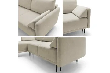 Enaya Sovesofa Med 3-Seters Divan - Grå - Møbler - Sofaer - Sovesofaer