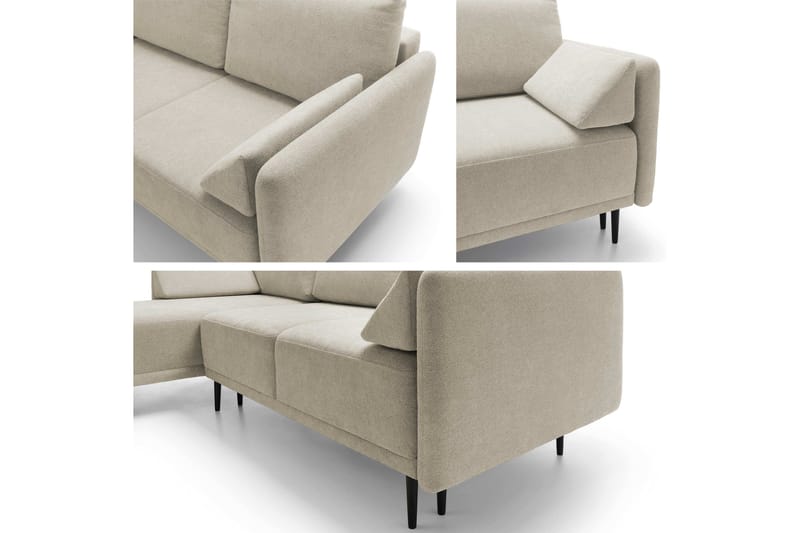 Enaya Sovesofa Med 3-Seters Divan - Grå - Møbler - Sofaer - Sovesofaer