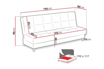 Enduro Sovesofa 195x85x90 cm - Møbler - Sofaer - Sovesofaer