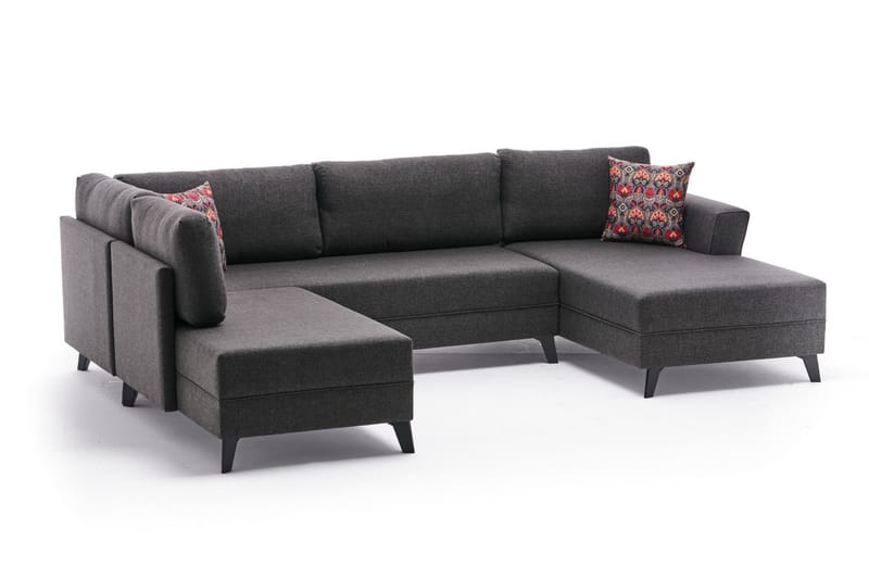 Eriska U-Sovesofa - Antrasitt/Svart - Møbler - Sofaer - Sovesofaer