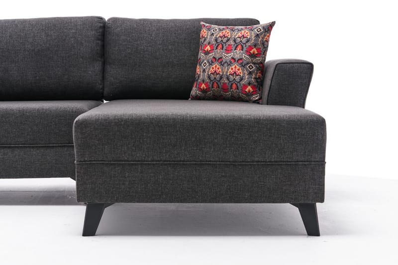 Eriska U-Sovesofa - Antrasitt/Svart - Møbler - Sofaer - Sovesofaer