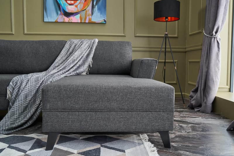 Eriska U-Sovesofa - Antrasitt/Svart - Møbler - Sofaer - Sovesofaer