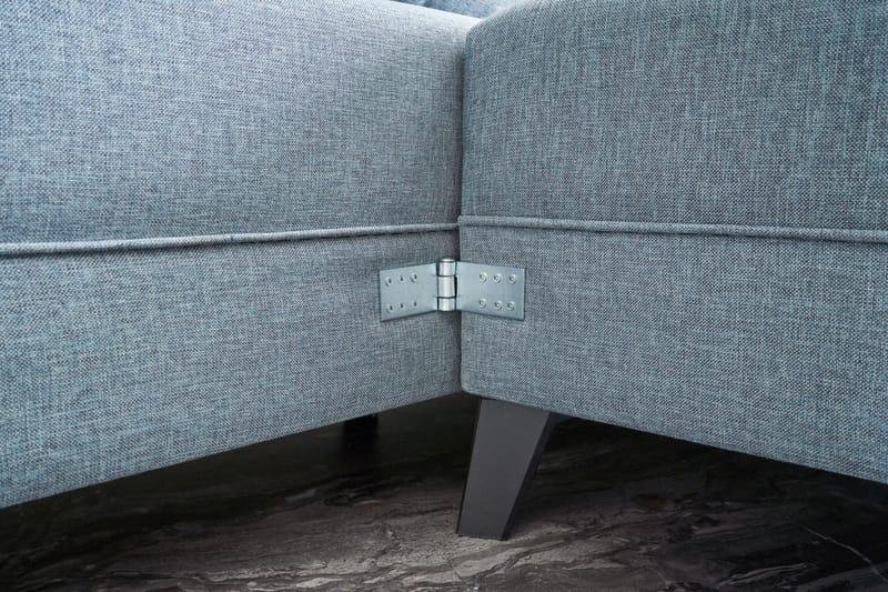 Eriska U-Sovesofa - Blå/Svart - Møbler - Sofaer - Sovesofaer