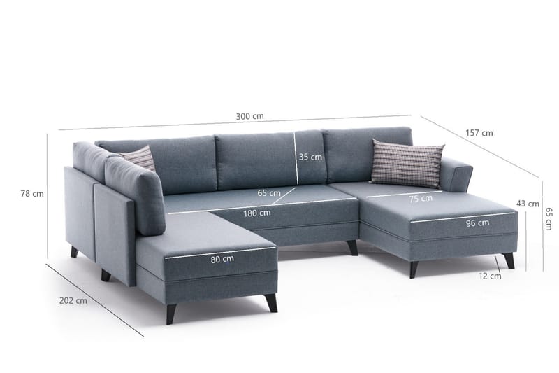 Eriska U-Sovesofa - Brun/Svart - Møbler - Sofaer - Sovesofaer