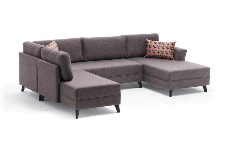 Eriska U-Sovesofa - Brun/Svart - Sovesofaer - Sovesofa divan