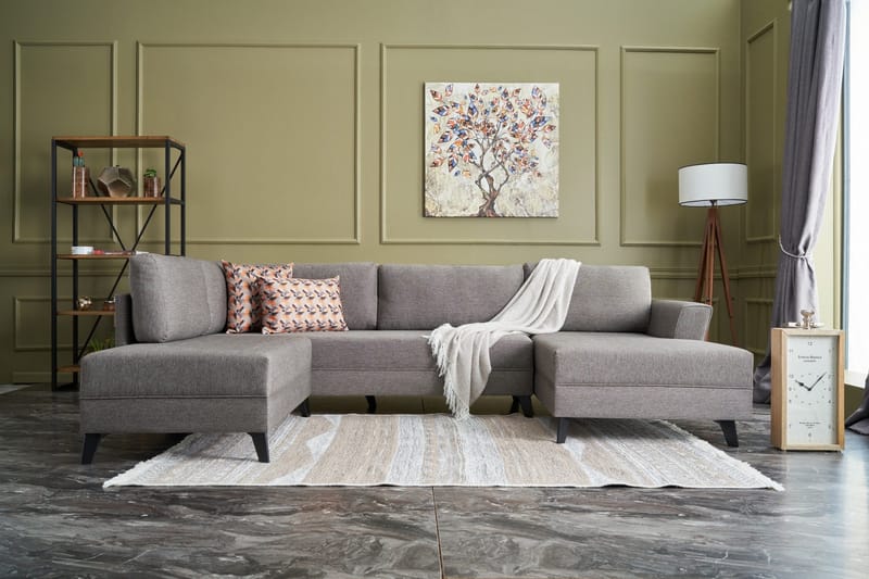 Eriska U-Sovesofa - Brun/Svart - Møbler - Sofaer - Sovesofaer