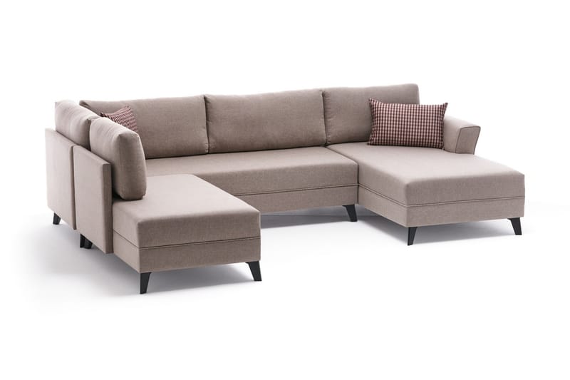 Eriska U-Sovesofa - Kremhvit/Svart - Sovesofaer - Sovesofa divan