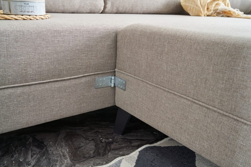 Eriska U-Sovesofa - Kremhvit/Svart - Møbler - Sofaer - Sovesofaer
