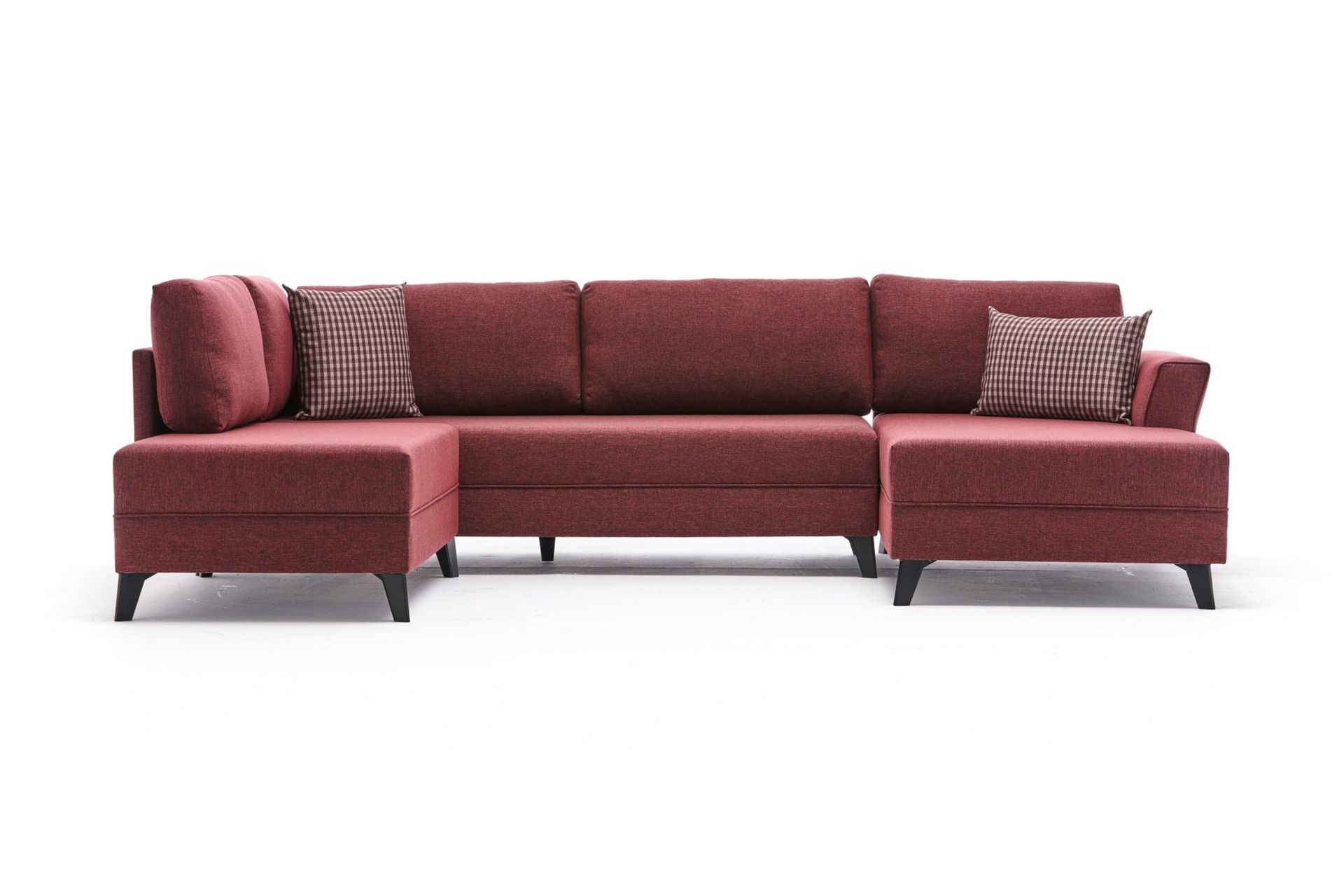 Eriska U-Sovesofa - Rød/Svart - Møbler - Sofaer - Sovesofaer